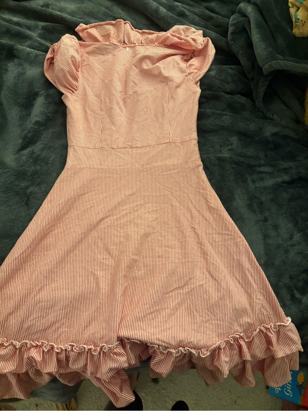 Pink Striped Ruffle Dress - Picture 5 of 6